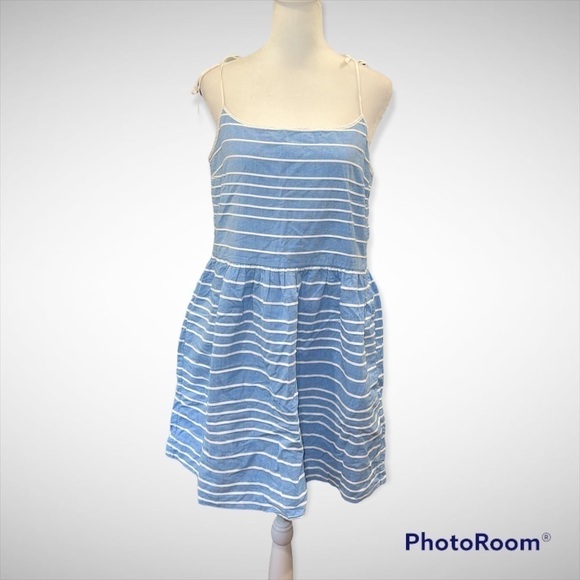 Gap Fit & Flare Striped Dress in Barclay Blue  Size 8 - Picture 2 of 4